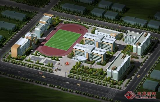 學校(xiào)綠(lǜ)化(huà)效果圖